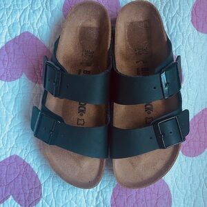 Birkenstock Black Leather Sandals